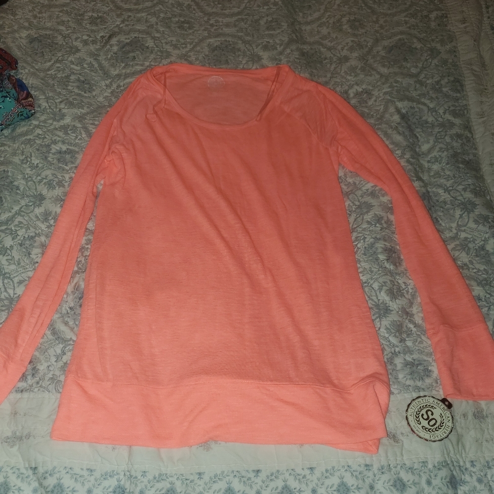 SO peach sheer top